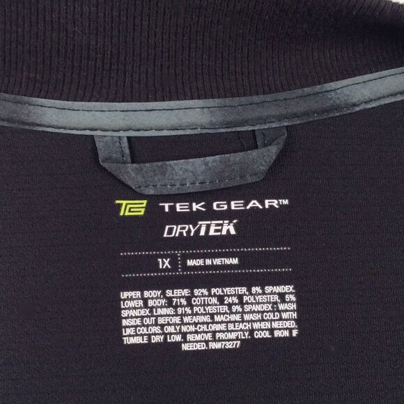Tek Gear DryTek Plus Size Mixed Media Windbreaker Jacket Womens 1X Black Workout - Picture 11 of 11